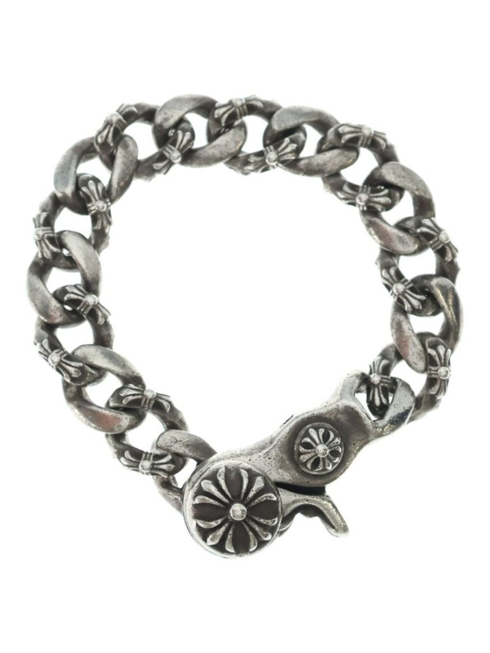 Chrome Hearts Fncy Chn Lnk Fancy Link Clip Bracelet 15 Links Silver